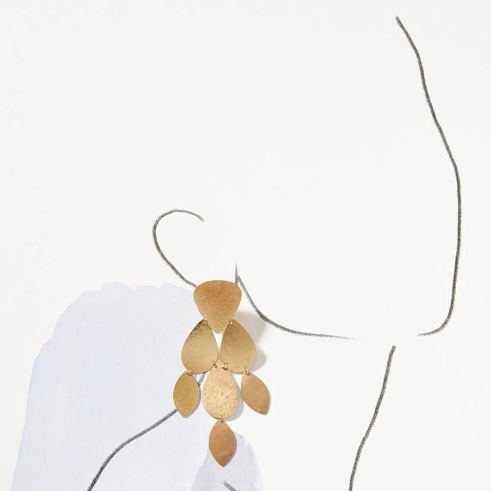 Tiered Metal Drop Earrings